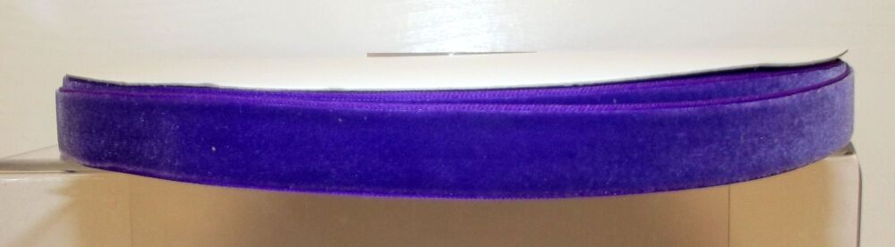 Velvet Ribbon 15mm Wide Sold per Metre - Purple