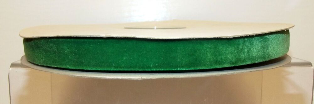Velvet Ribbon 15mm Wide Sold per Metre - Emerald Green