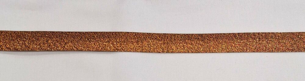Lame Bias Binding 18mm Wide Sold per Metre Polyester Bronze