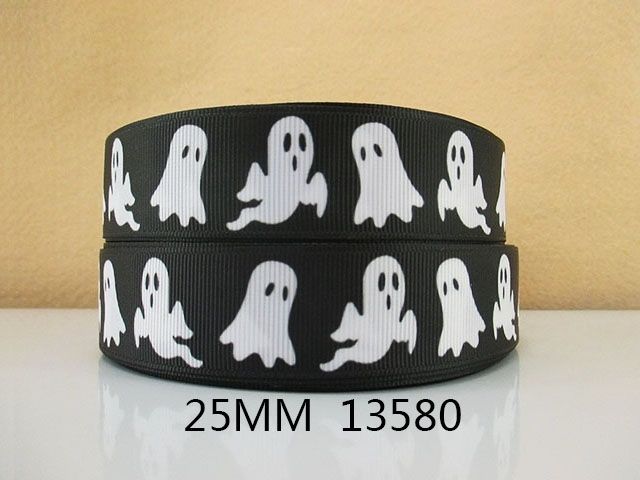 Ghouls and Ghosts Grosgrain Ribbon 25mm Wide Sold per Metre