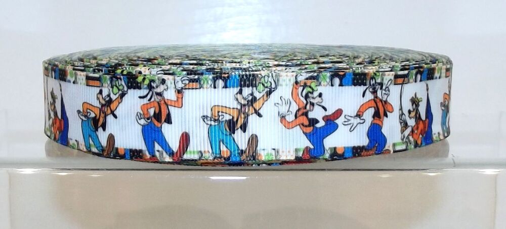 Goofy Grosgrain Ribbon 25mm Wide Sold per metre