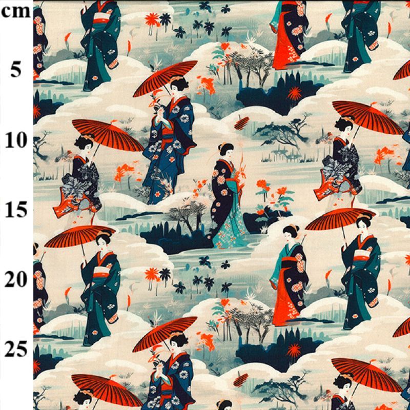 Japanese Ladies Fabric Rose & Hubble CP1031 Cotton Poplin 112cms Wide Cream