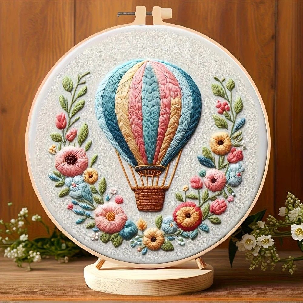 Embroidery Kit - Hot Air Balloon 20cm inc Hoop