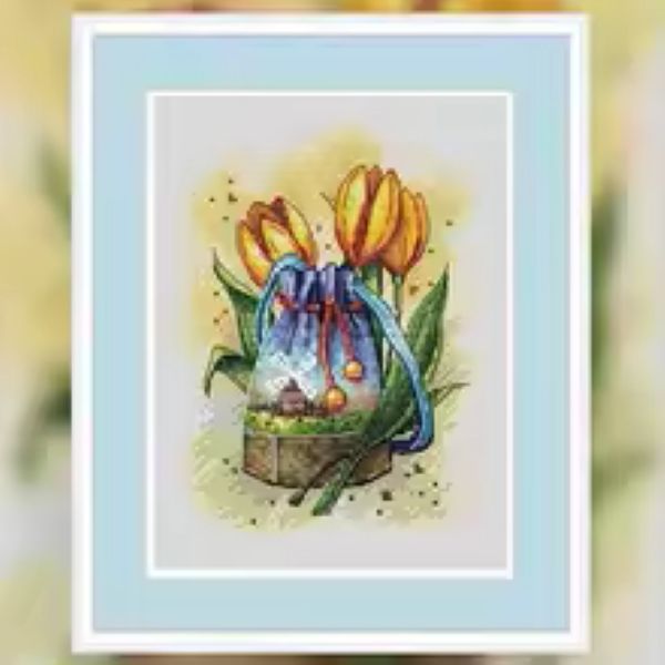 Tulips in a Bag Cross Stitch Kit 14CT Counted