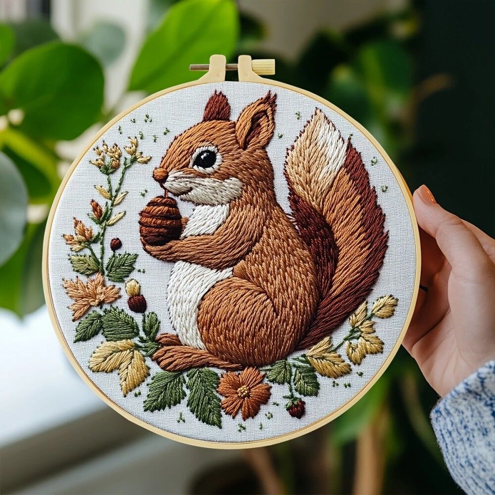 Embroidery Kit - Squirrel 20cm inc Hoop