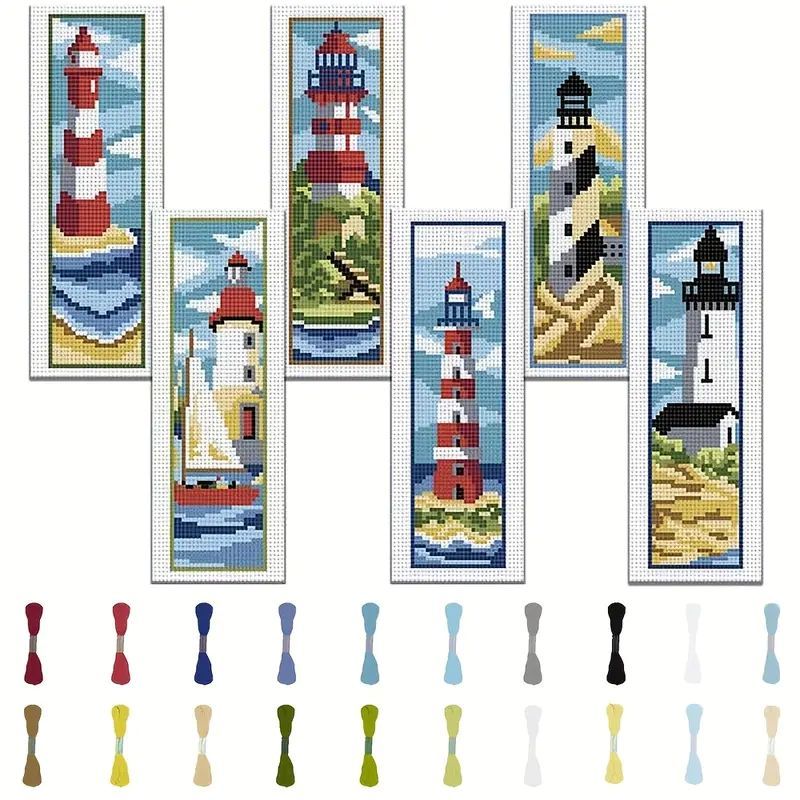 Lighthouse Bookmarks Pack of 6 Cross Stitch Kit Printed