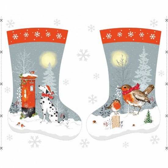 Winter Moon Large Stocking Panel by Nutex 90cm x 110cm 81800 Silver Grey