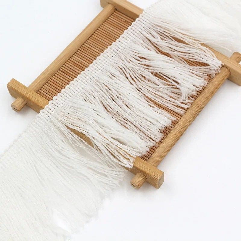 Soft Cotton Fringe 7cm Drop White Sold per metre