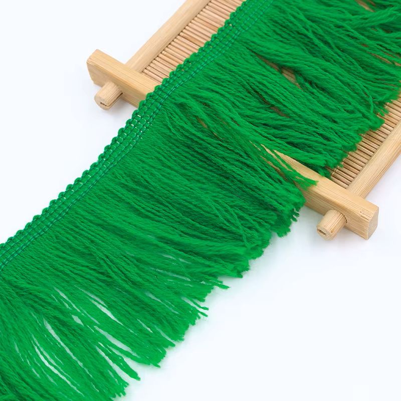 Soft Cotton Fringe 7cm Drop Emerald Green Sold per metre
