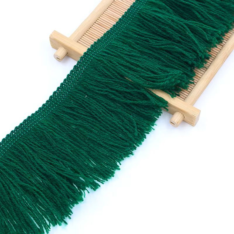Soft Cotton Fringe 7cm Drop Bottle Green Sold per metre