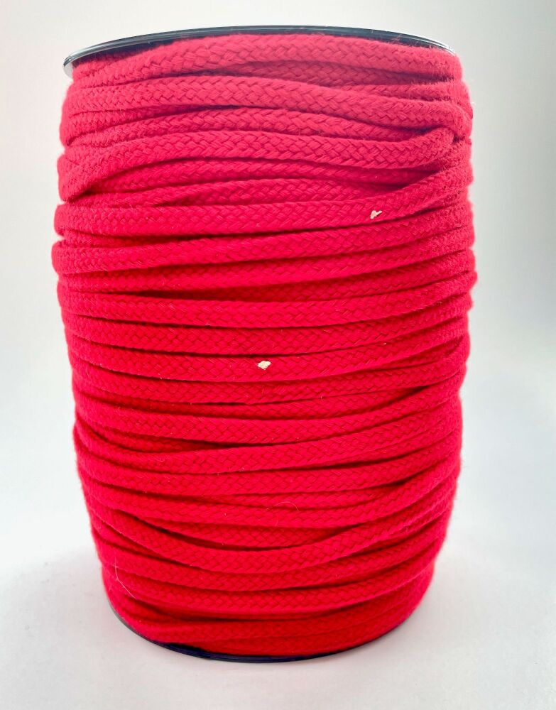 Cord 5mm Wide Red - Sold per Metre
