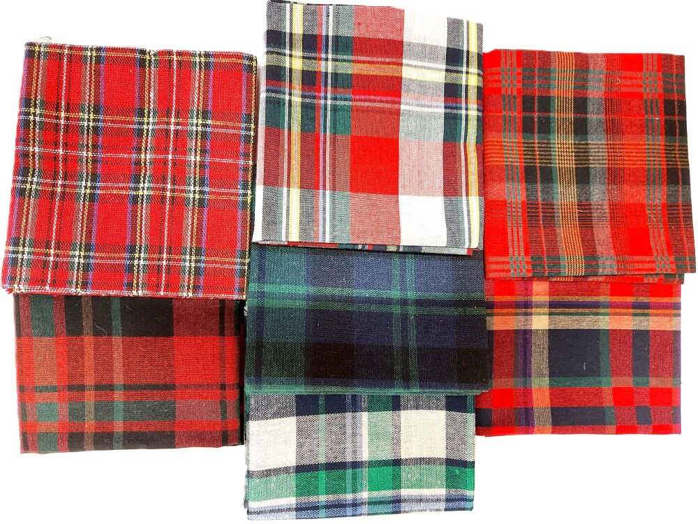 Tartan Fat Quarters Precut 7 Designs Sold per Quarter