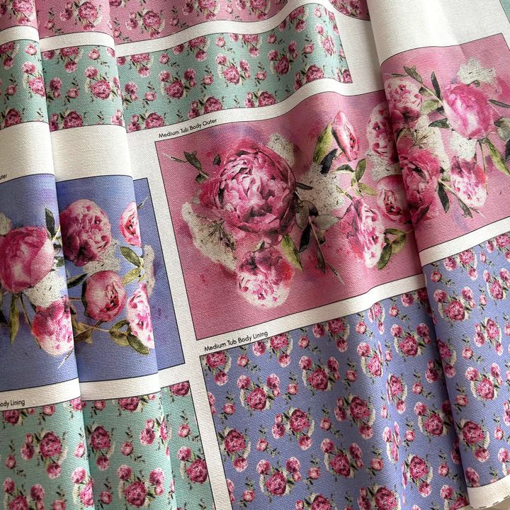 Sewing Kit Trio of Nesting Tubs by Amber Makes - Peonies