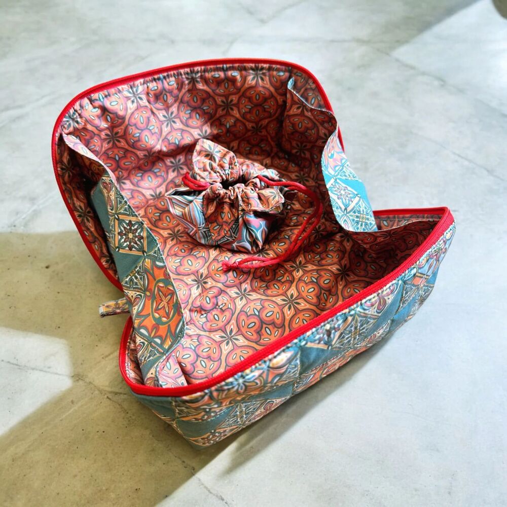 Sewing Kit Zippy Tray Case by Amber Makes - Portuguese Tiles