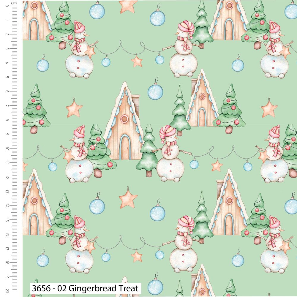 Merry Little Christmas Fabric 112cm Wide 3656-02 FQ, 1/2m 1m Gingerbread Treat