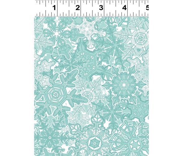 Scandi Winter Christmas Fabric 112cm Wide CWY36016-103 Sold as FQ, 1/2m, 1m Turquoise