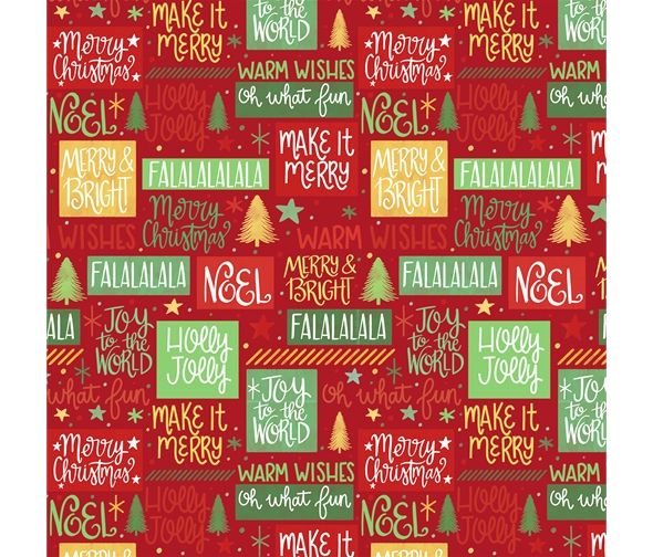 Miniature Fa La Laa Christmas Fabric 112cm Wide PB4725R Sold as FQ, 1/2m, 1m Red