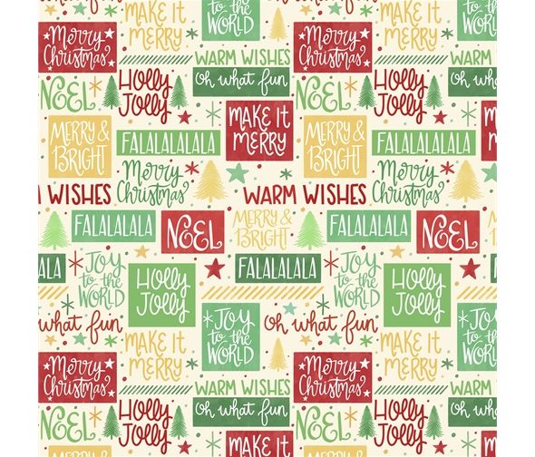 Miniature Fa La Laa Christmas Fabric 112cm Wide PB4725MU Sold as FQ, 1/2m, 1m Cream