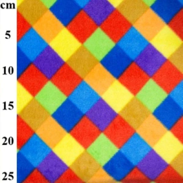 Polar Fleece Harlequin Multicolour Diamond Antipil 150cm Wide