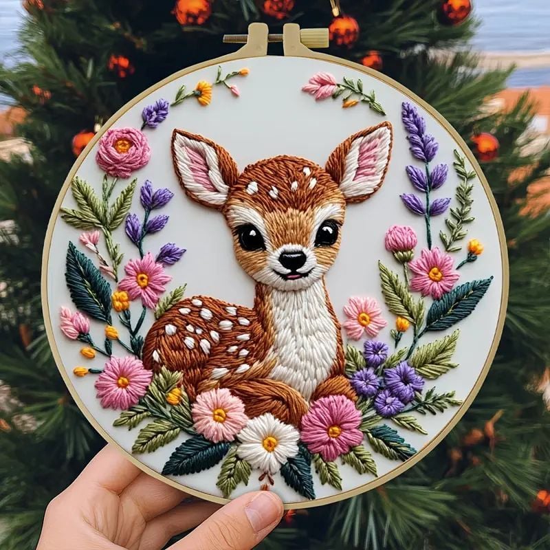 Embroidery Kit - Deer 20cm inc Hoop