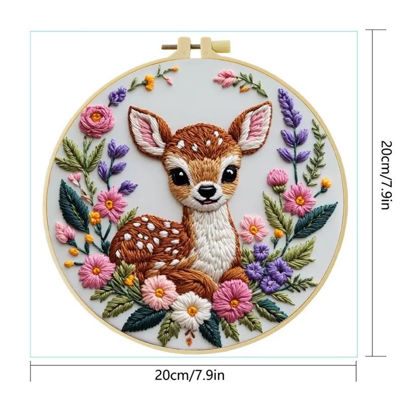 Embroidery Kit - Deer 20cm inc Hoop