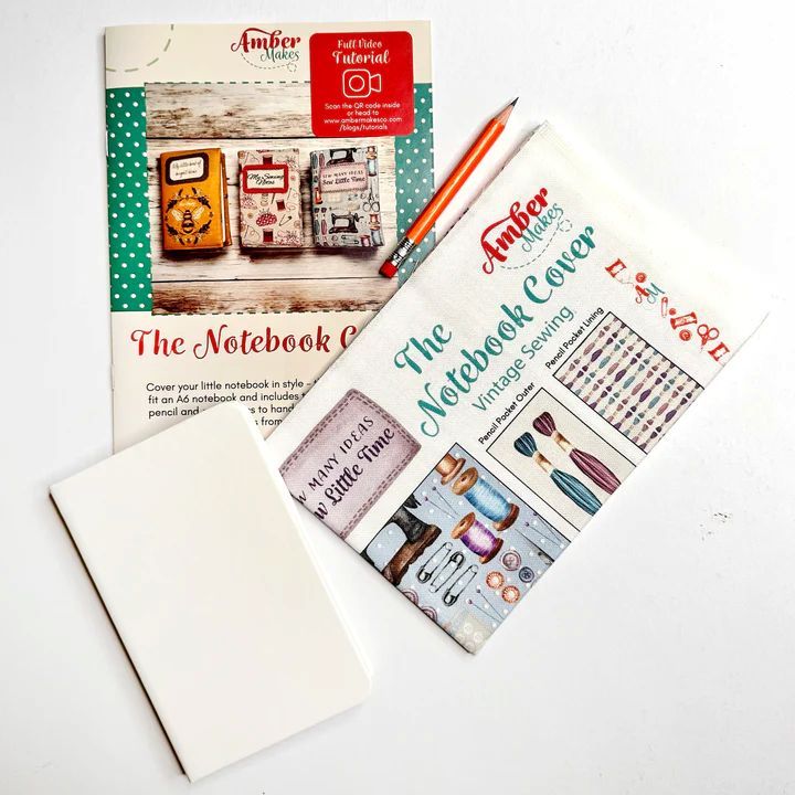 Sewing Kit by Amber Makes - Notebook Cover (with Book) - Vintage Sewing