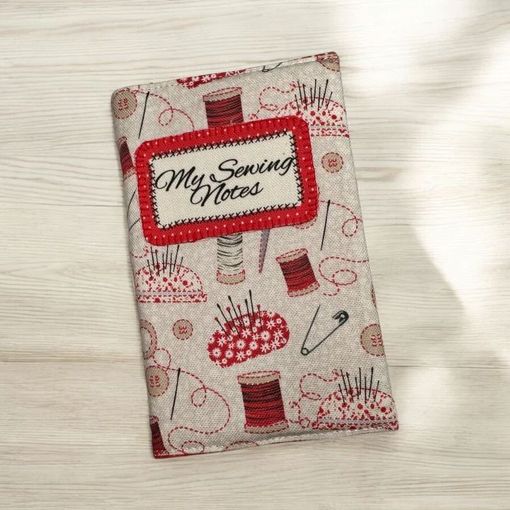 Sewing Kit by Amber Makes - Notebook Cover (with Book) - Redwork