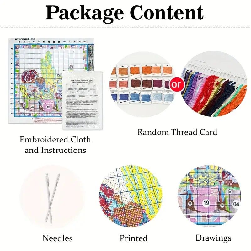 Highland Cow with Bucket Cross Stitch Kit 11CT Printed Design