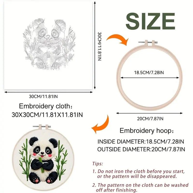 Panda Cross Stitch Kit 11CT Printed Design