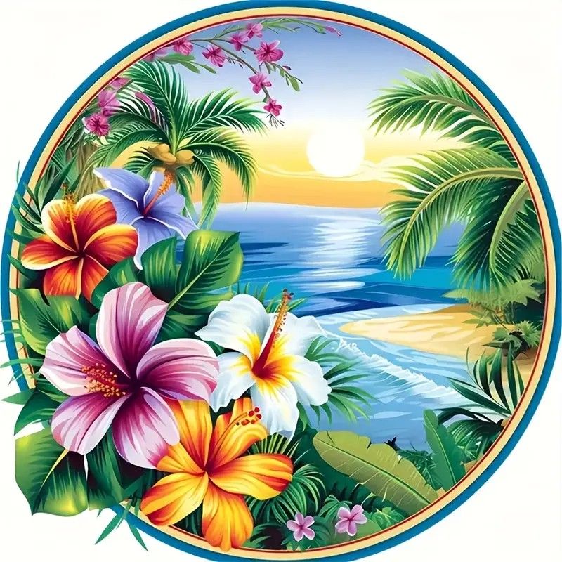 Summer Floral Cross Stitch Kit 11CT Printed Design