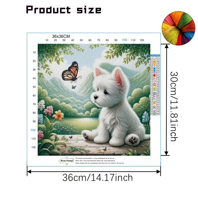 Small Dog Cross Stitch Kit 11CT Printed Design