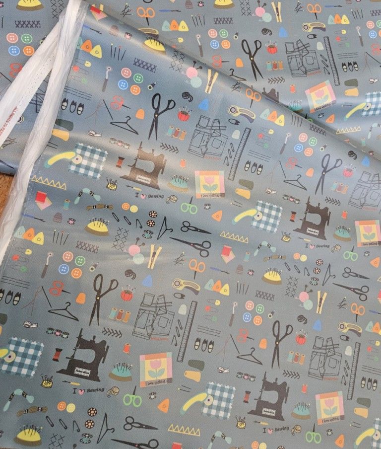 Sewing for Pleasure Eco Laminated Fabric 100% Cotton 110cm Wide Sage Green Sold per half or 1 Metre Lengths