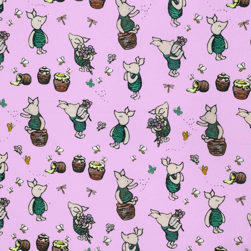 Winnie the Pooh Piglet Fabric 112cm wide FQ, 1/2m 1m CPR069 Lilac