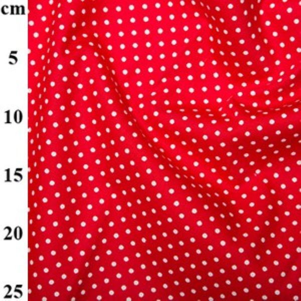 Polka Dot Fabric 3mm Dots CP009 Cotton Poplin 112cms Wide Red