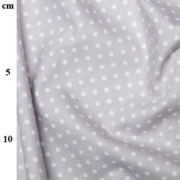 Polka Dot Fabric 3mm Dots CP009 Cotton Poplin 112cms Wide Silver Grey