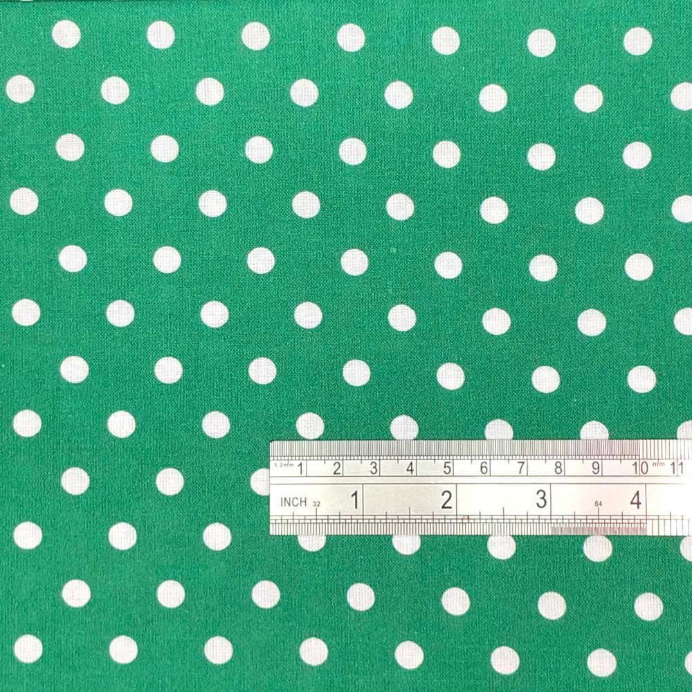 Polka Dot Fabric 8mm Dots #060 Cotton 112cms Wide Green