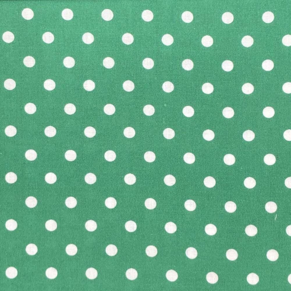 Polka Dot Fabric 8mm Dots #060 Cotton 112cms Wide Green