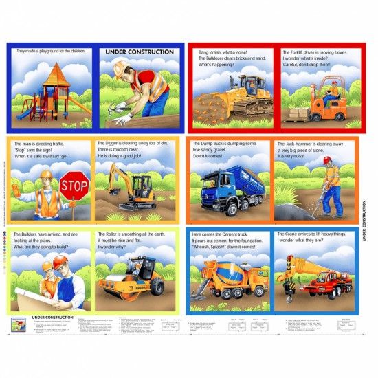 Under Construction Book Panel by Nutex 80720 101 90cm x 112cm