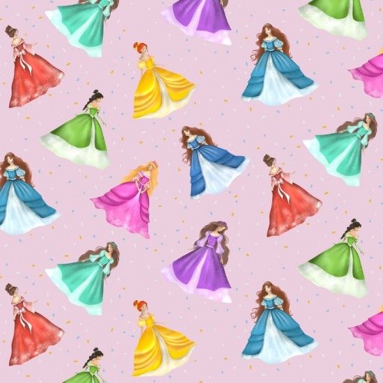 Princess Dreams Fabric 112cm Wide by Nutex Sold as FQ, 1/2m or 1m 80930 102