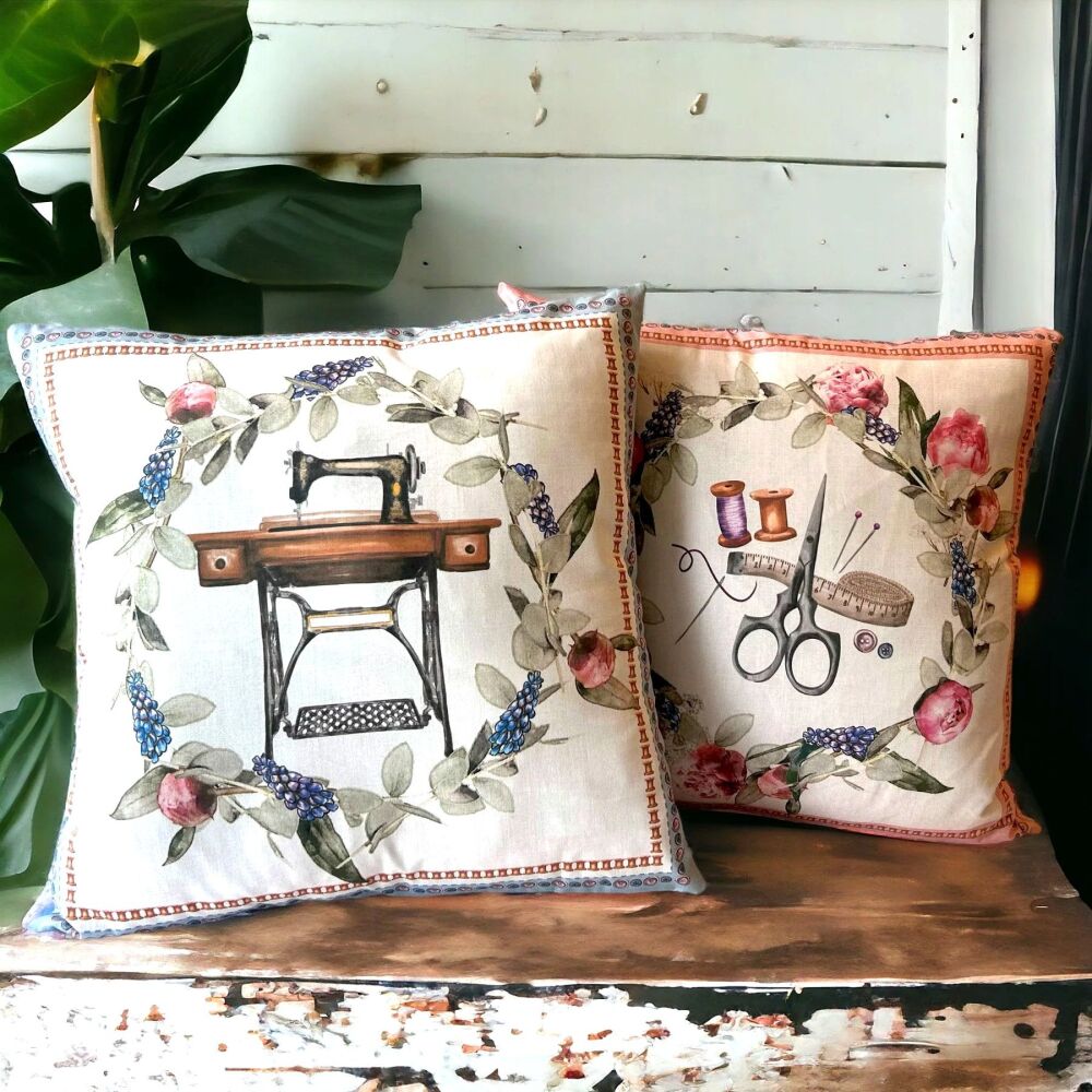 Pair of Cushions by Amber Makes - Vintage Sewing