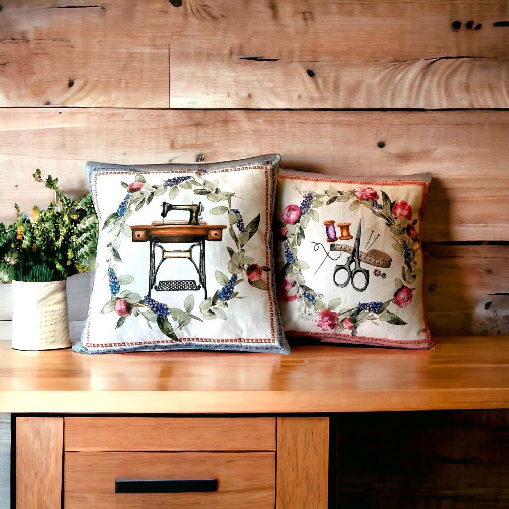 Pair of Cushions by Amber Makes - Vintage Sewing