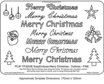 TP3253E 'Merry Christmas' Outlines Fine