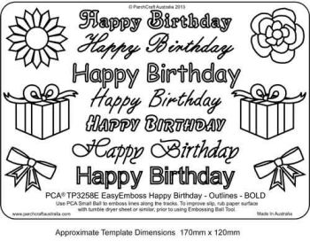 TP3258E Happy Birthday Outlines Bold