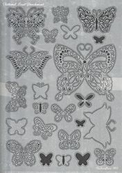 PLG002 Parchment Lace Grid - Butterflies