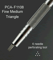 F1108 PCA Perforating Tool - Fine Medium Triangle Tool 6 Needle Perforating
