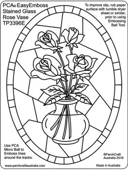 TP3396E Stained Glass Rose Vase