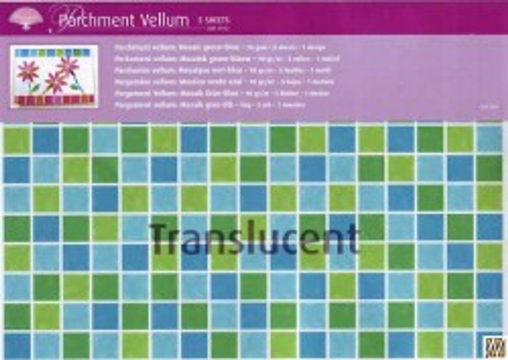 62542 Parchment Vellum - Mosaic Green-Blue - 5 sheets