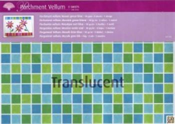 62542 Parchment Vellum - Mosaic Green-Blue - 5 sheets