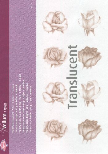 62549 Parchment Vellum - Roses Purple - 5 sheets