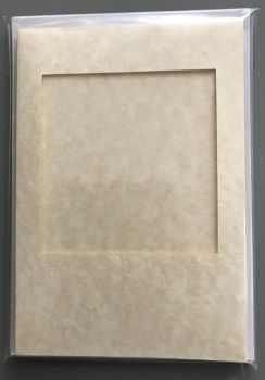 Trifold Mottled Cream Square Aperture Cards & Envelopes (Pack of 5)